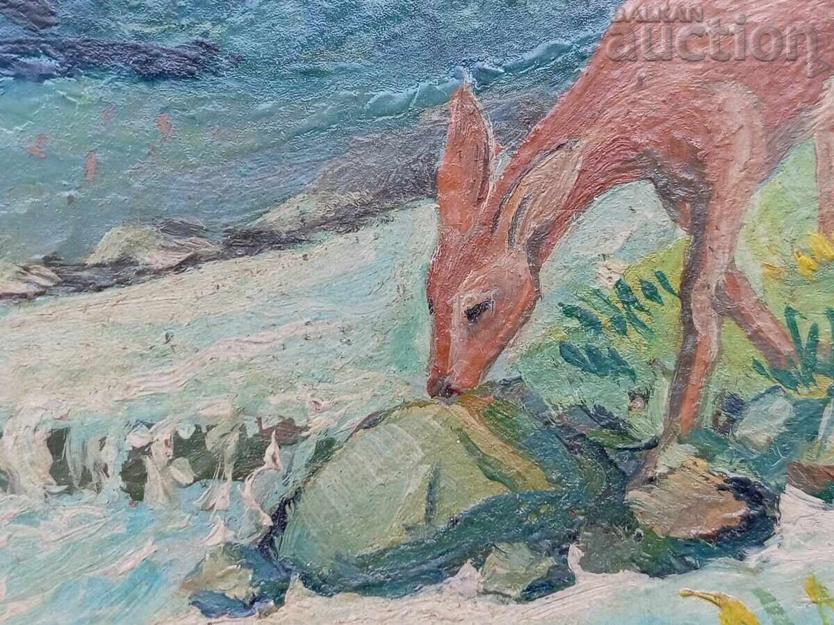 Аукцион 50-те Оригинална Картина масло върху фазер Аукцион 50-те Оригинална Картина масло върху фазер