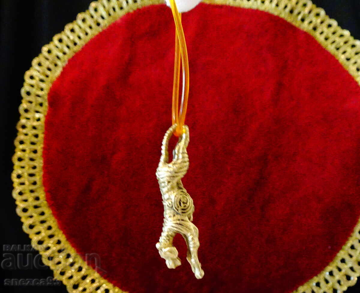 Δημοπρασία Κολιέ με χάλκινο μενταγιόν Τίγρη και αλυσίδα με ασήμι 925