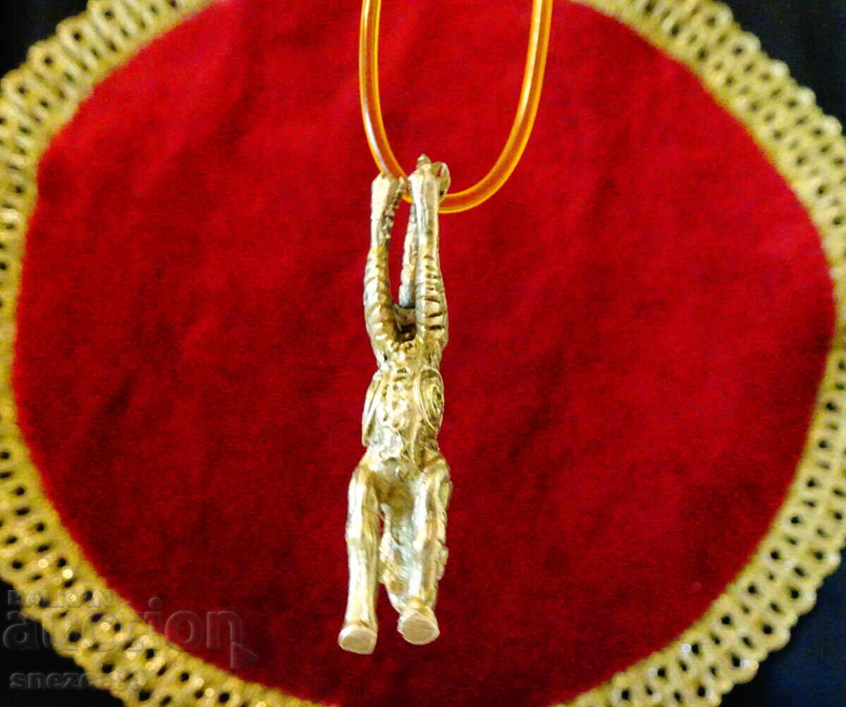 Παράδοση Κολιέ με χάλκινο μενταγιόν Τίγρη και αλυσίδα με ασήμι 925