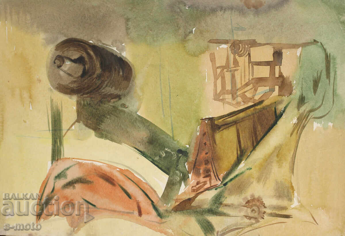 Доставка на Картина акварел индустриален пейзаж Доставка на Картина акварел индустриален пейзаж