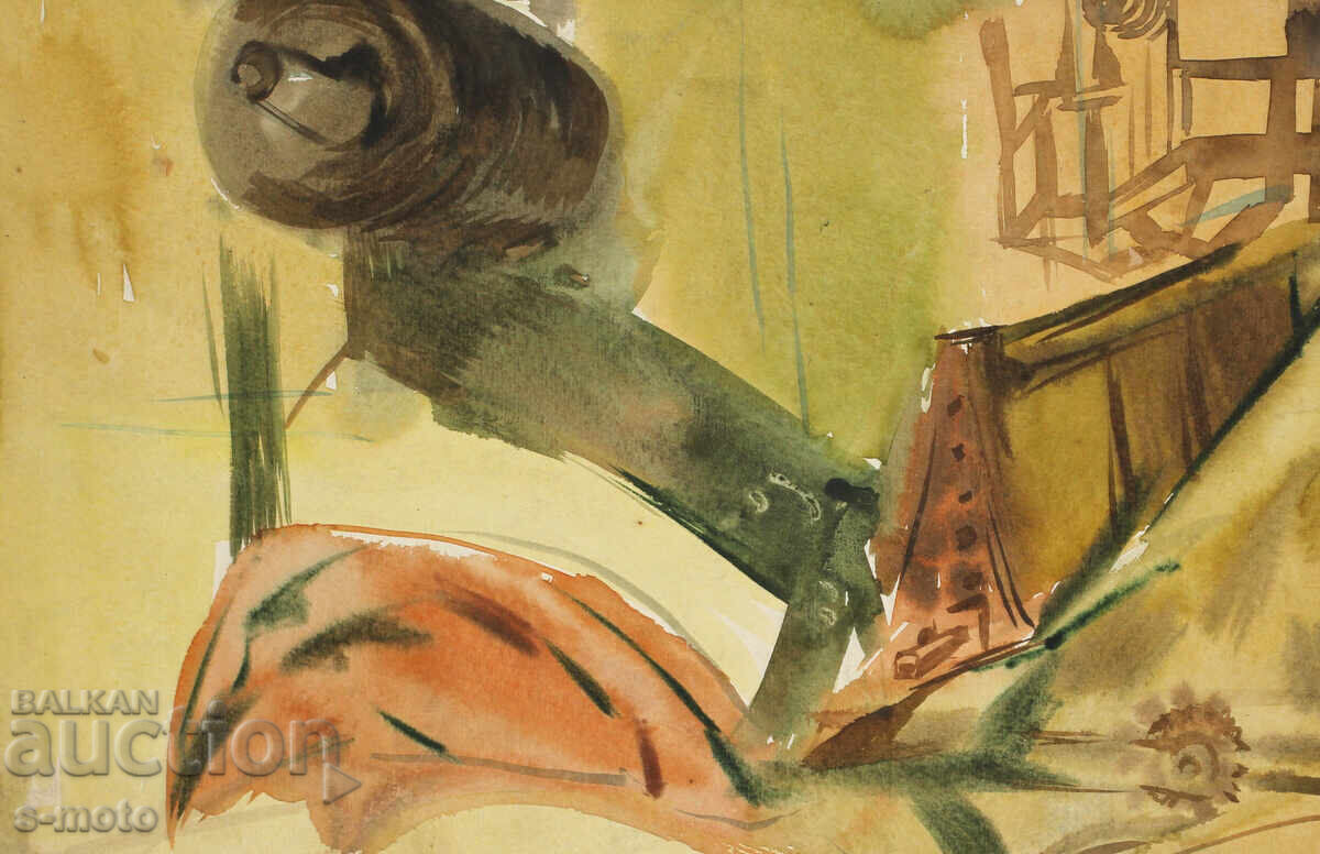 Картина акварел индустриален пейзаж - 5 Картина акварел индустриален пейзаж - 5