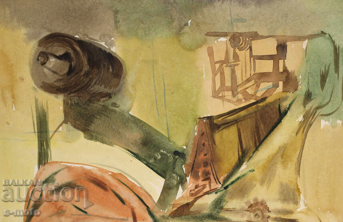 Картина акварел индустриален пейзаж - 6 Картина акварел индустриален пейзаж - 6