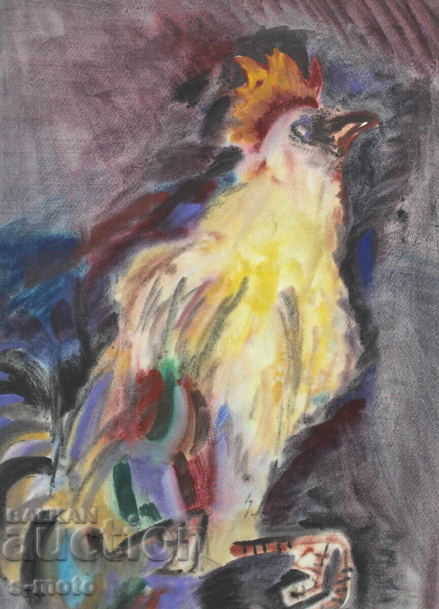 Tablou acuarelă ''Cocoș'' cu preț 200.00 BGN | € 102.26 Tablou acuarelă ''Cocoș'' cu preț 200.00 BGN | € 102.26