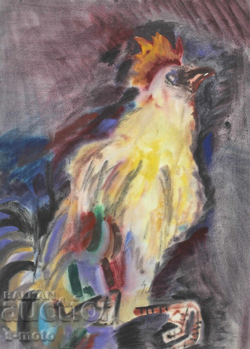 Licitație Tablou acuarelă ''Cocoș'' Licitație Tablou acuarelă ''Cocoș''