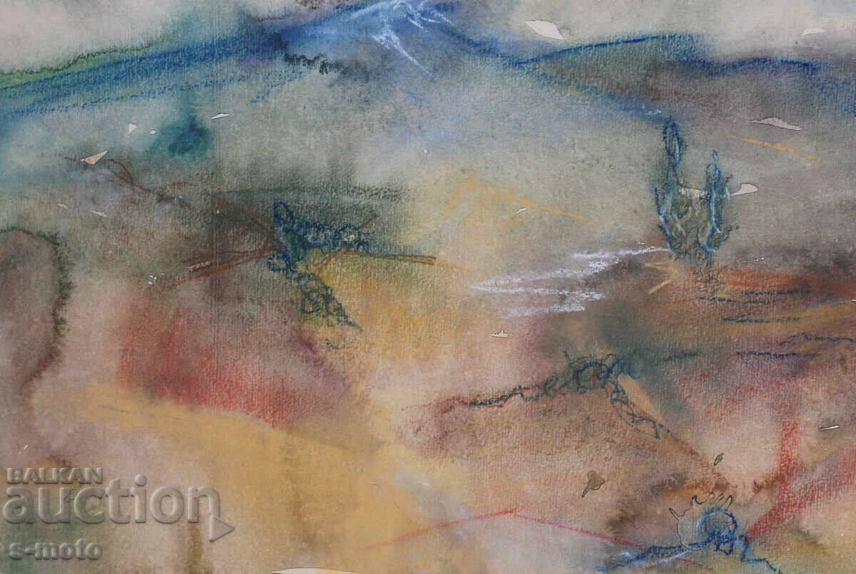 Παράδοση Παλιός πίνακας ακουαρέλα τοπίο