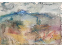 Παλιός πίνακας ακουαρέλα τοπίο