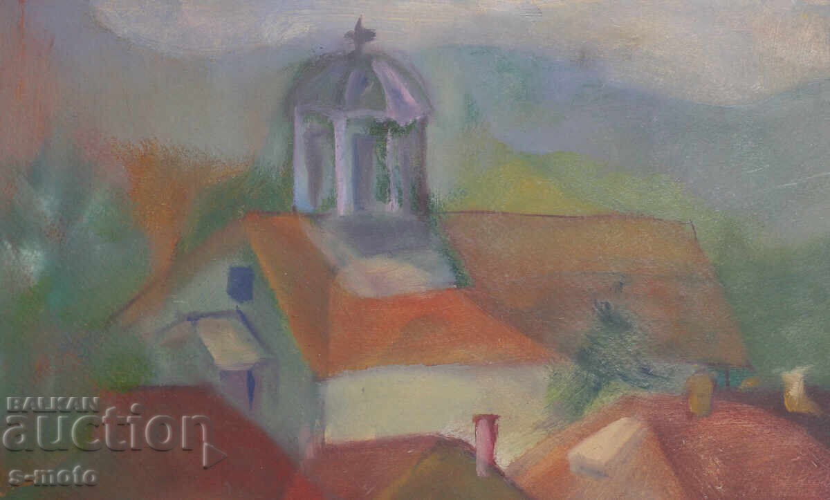 Παράδοση Παλαιός πίνακας γκουάς αστικό τοπίο