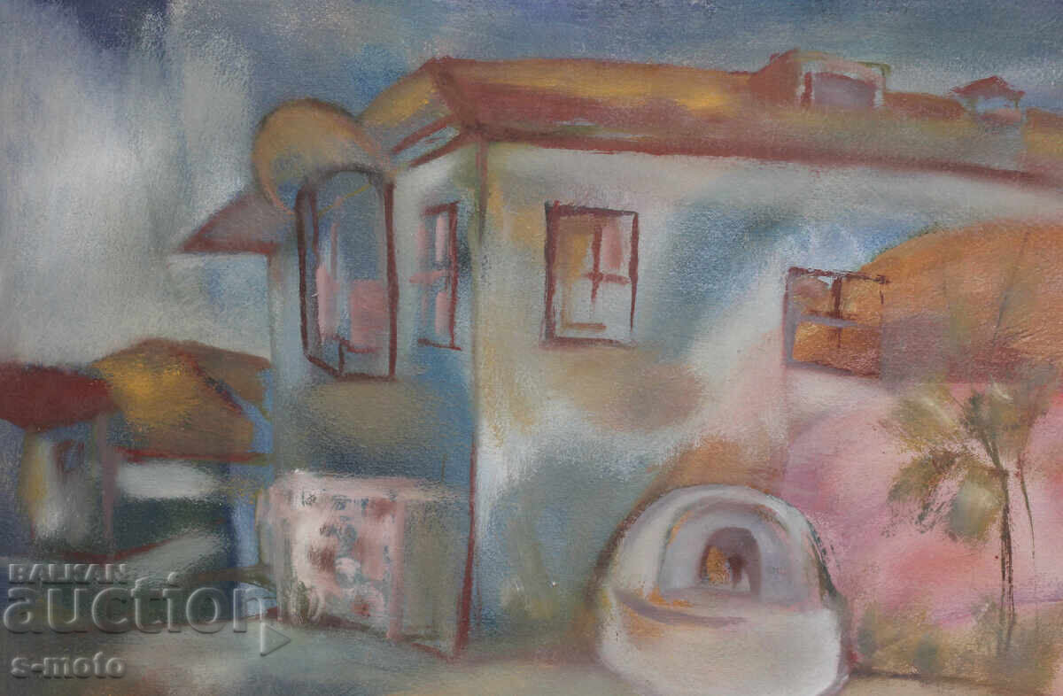 Доставка на Стара картина гваш градски пейзаж