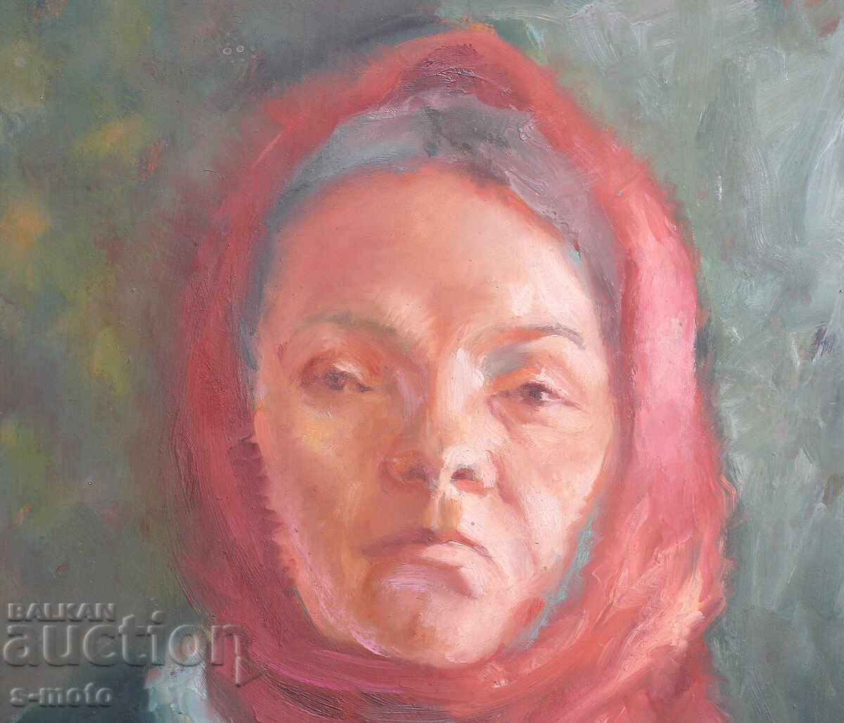 Delivery of Oil painting portrait of a woman with a headscarf