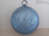 Antique copper colander, copper pot, copper strainer