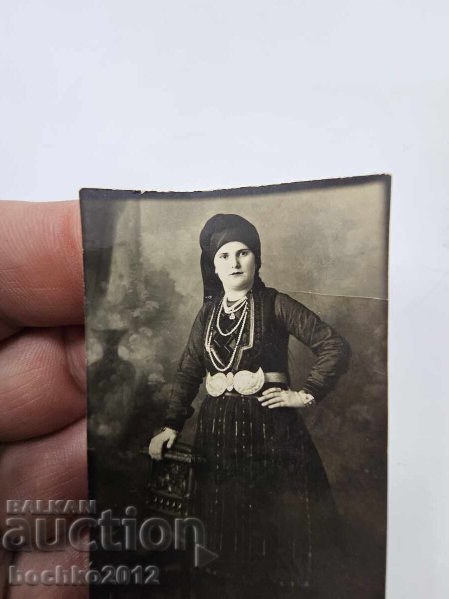 Revival photography, photo, folk costume, belt buckles 1920-1930 with price 25.00 BGN | € 12.78