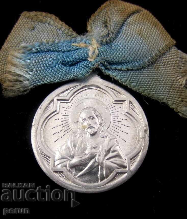 Аукцион Винтидж-Дева Мария и Иисус Христос-Чудотворен медальон-Медал Аукцион Винтидж-Дева Мария и Иисус Христос-Чудотворен медальон-Медал