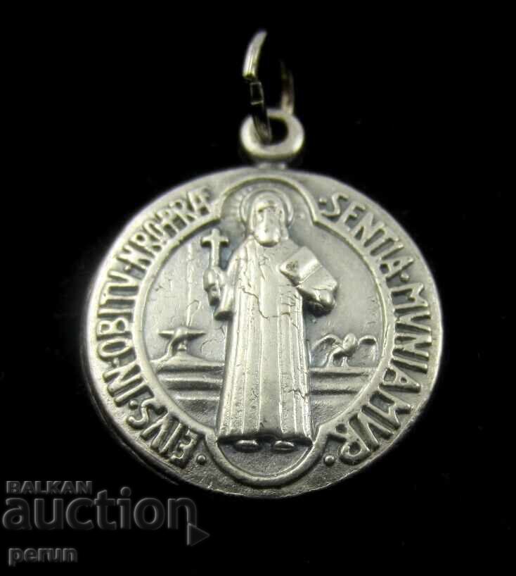 Винтидж-Свети Бенедикт-Чудотворен медальон-Медал
