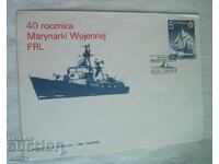 Първодневен пощенски плик - 40 год. военноморски флот, Полша