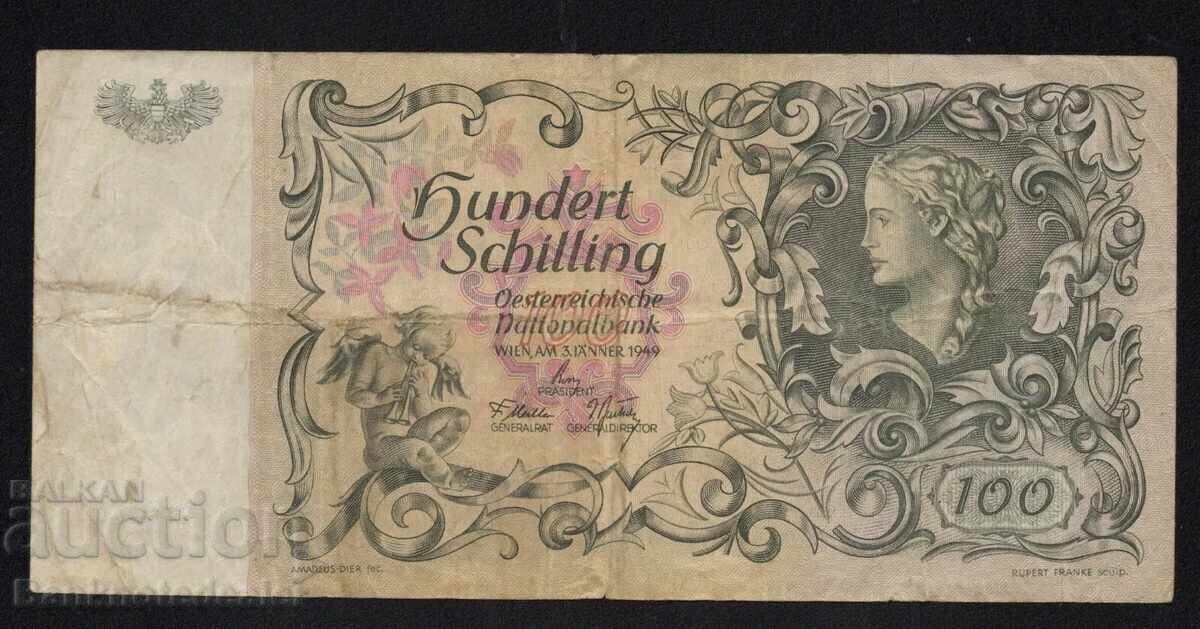 Auction  Austria 100 Schilling 1949 Pick 131 Ref 1145