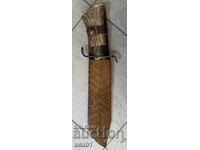 Cuțit de vânătoare mare, mâner din corn