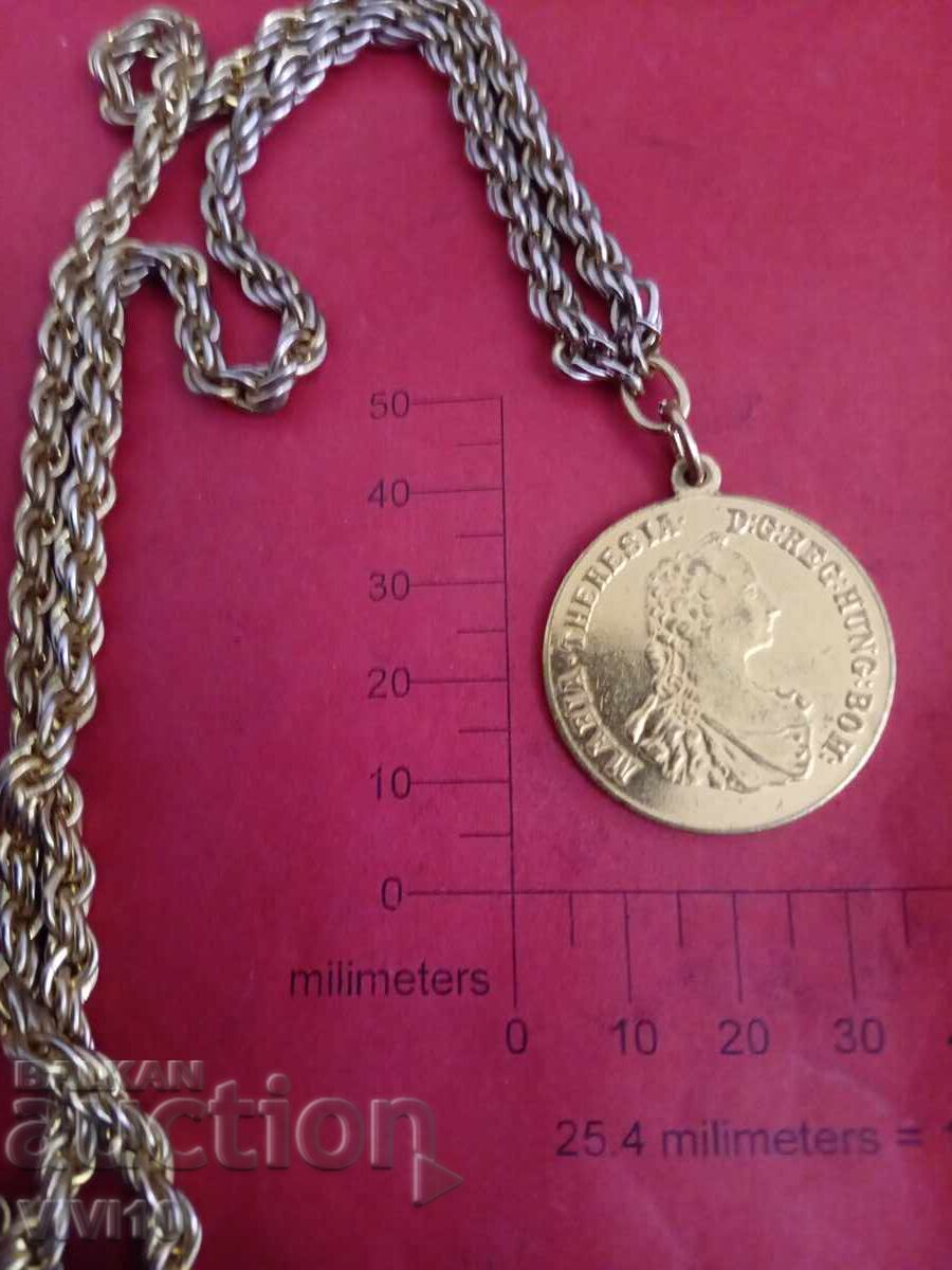 Antique necklace, Maria Theresa, Gold plated Antique necklace, Maria Theresa, Gold plated