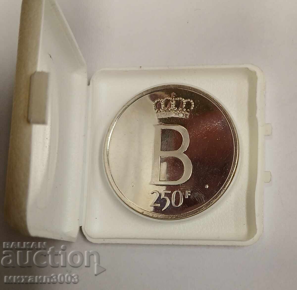 250 Francs 1976 Belgium Silver. Inscription in German