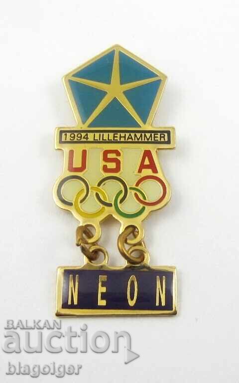 Олимпийска значка-САЩ Олимпийски комитет-Крайслер Неон с цена 16.00 лв. | € 8.18