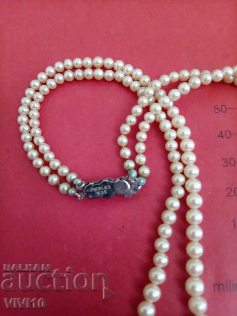 Antique pearl necklace, silver clasp with price 140.00 BGN | € 71.58