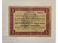 Montenegro 5 Perpera 1917 Year