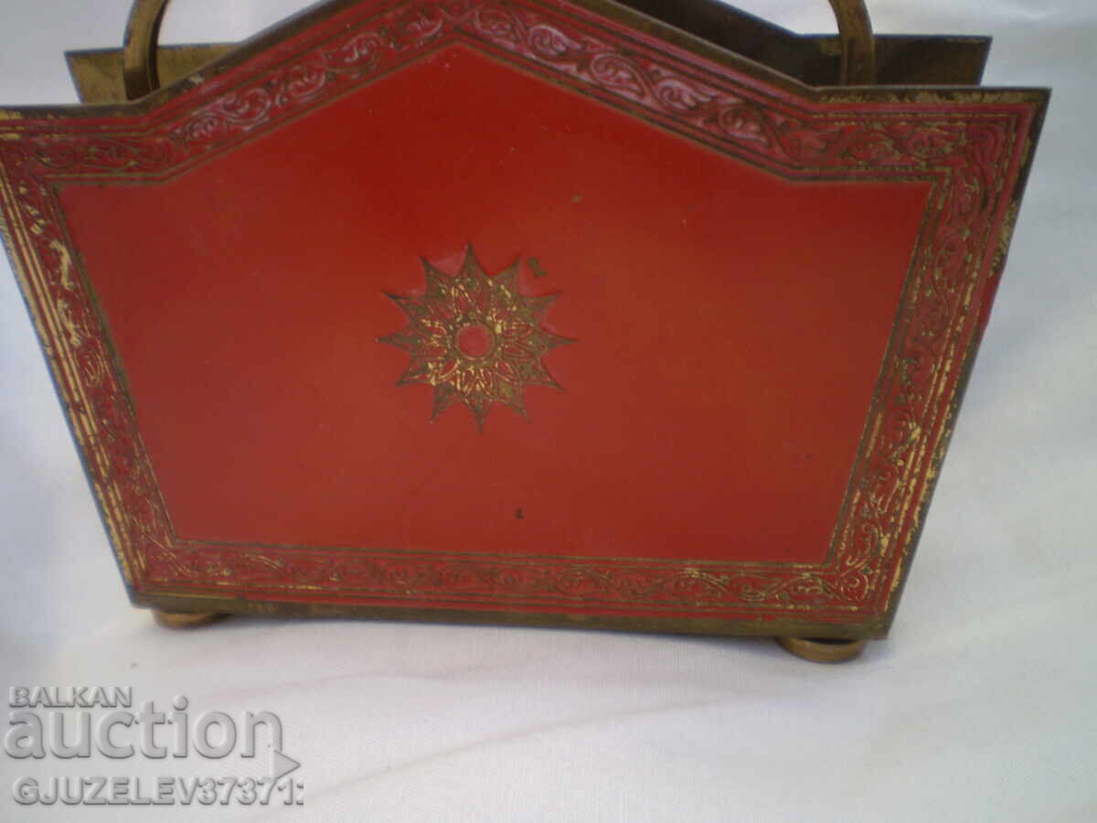 19ος αιώνας Σπάνιος διοργανωτής επιστολών, σημειώσεων ορείχαλκος μπρούντζος - 5