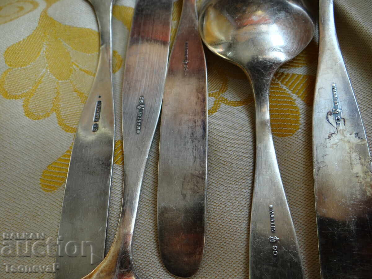 Deeply silver-plated large spoons, 6 pieces - 5 Deeply silver-plated large spoons, 6 pieces - 5