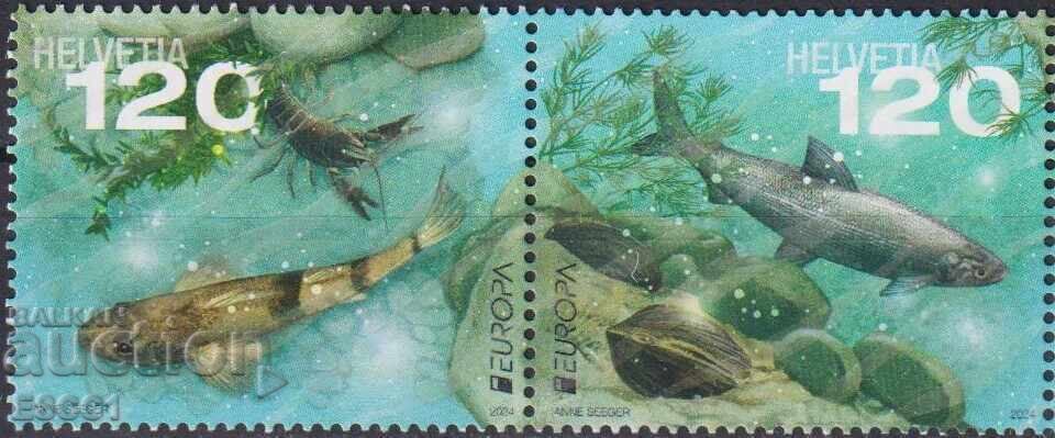 Mărci curate Europa SEPT Pești 2024 din Elveția