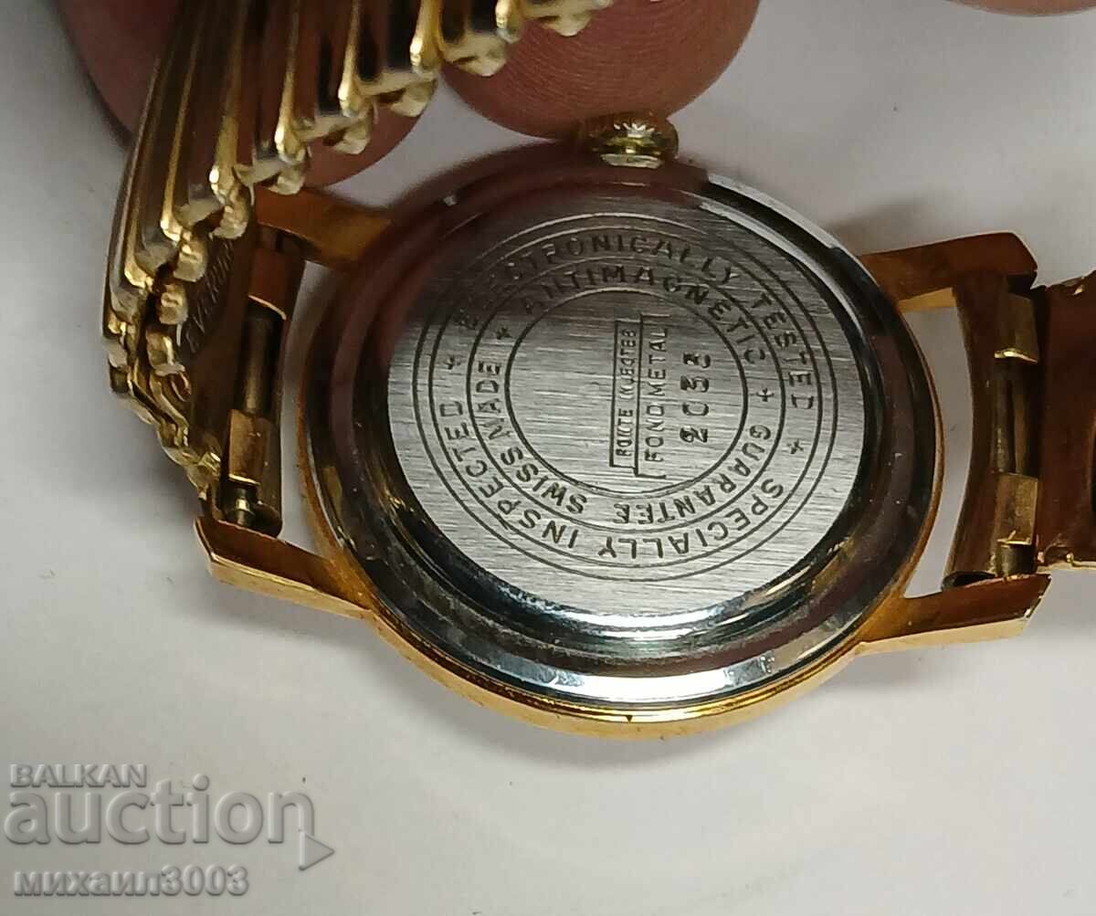 ПОЗЛАТЕН ШВЕЙЦАРСКИ МЪЖКИ РЪЧЕН МЕХАНИЧЕН ЧАСОВНИК - 5