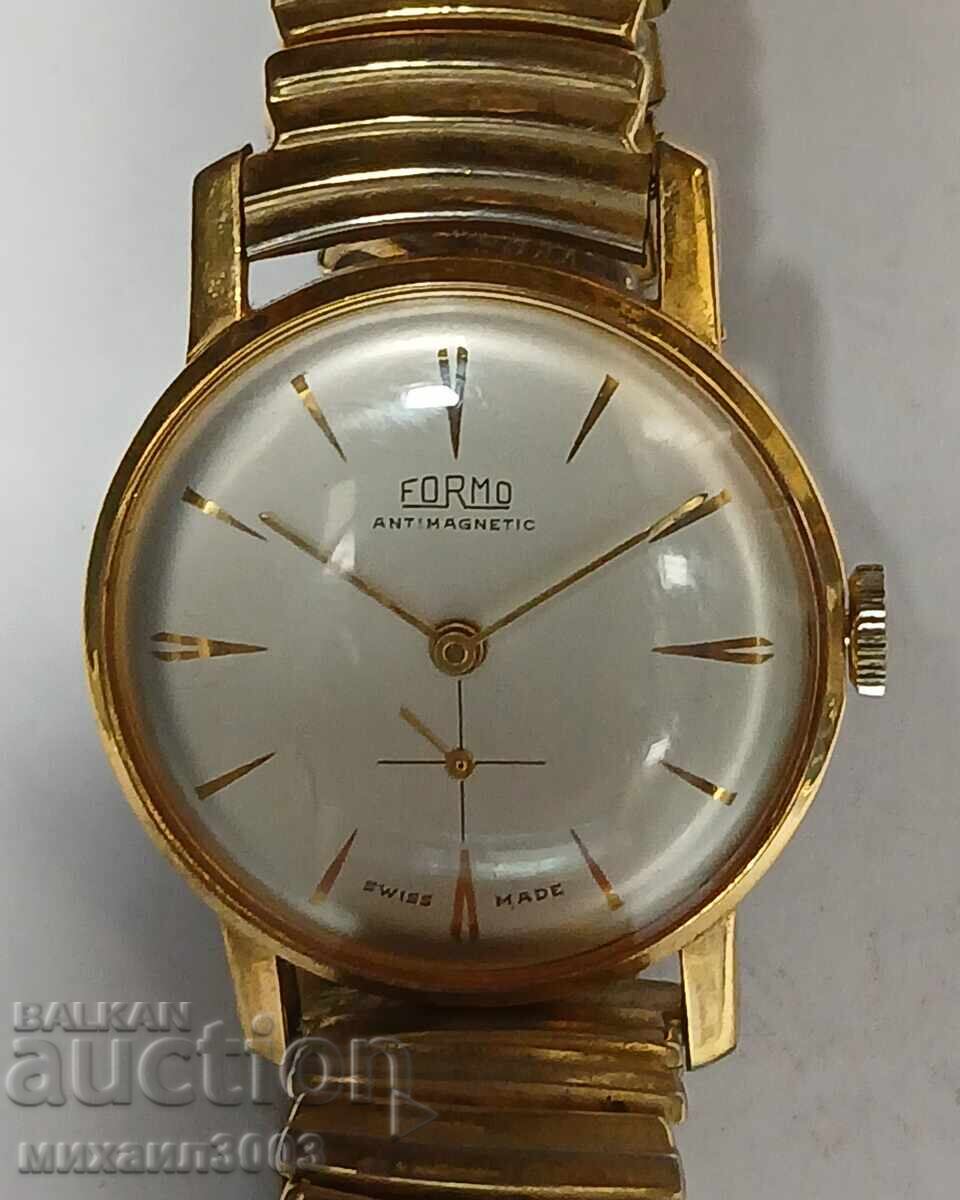 ПОЗЛАТЕН ШВЕЙЦАРСКИ МЪЖКИ РЪЧЕН МЕХАНИЧЕН ЧАСОВНИК