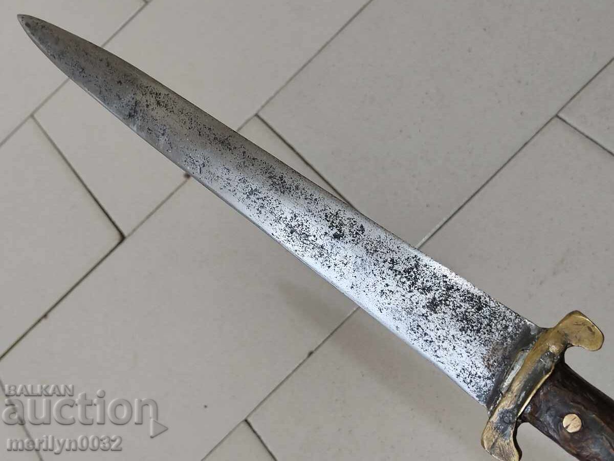 Gabrovo haiduk kama knife, chireni (handle) buffalo horn, ORIGINAL - 6