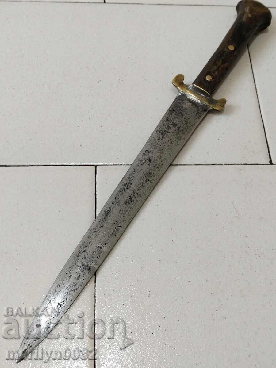 Gabrovo haiduk kama knife, chireni (handle) buffalo horn, ORIGINAL - 7