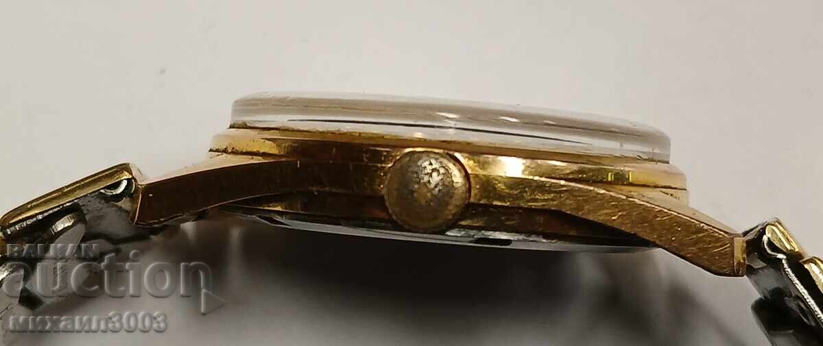 Аукцион ПОЗЛАТЕН ШВЕЙЦАРСКИ МЪЖКИ РЪЧЕН МЕХАНИЧЕН ЧАСОВНИК LANCO