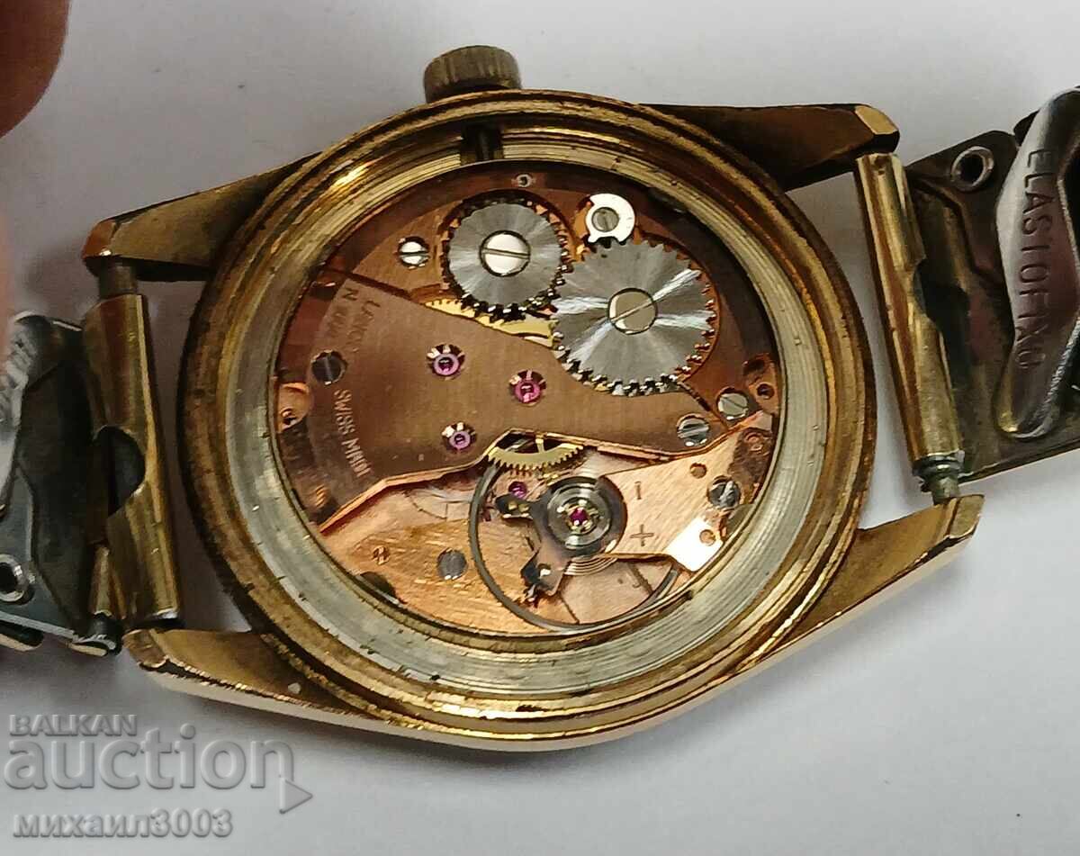 ПОЗЛАТЕН ШВЕЙЦАРСКИ МЪЖКИ РЪЧЕН МЕХАНИЧЕН ЧАСОВНИК LANCO - 6