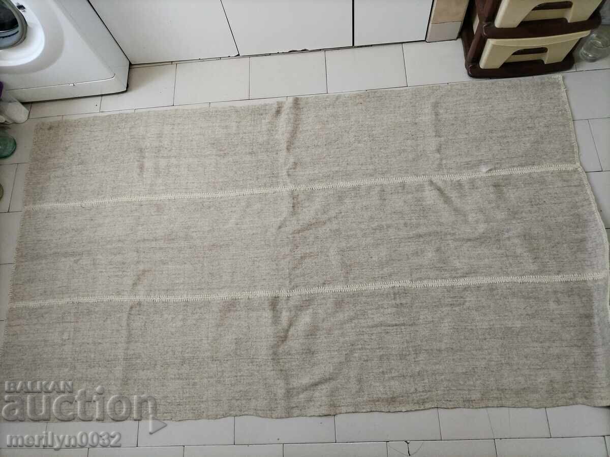 Old hand-woven fabric blanket white felted wool 2/1.2 meters wool with price 105.90 BGN | € 54.15