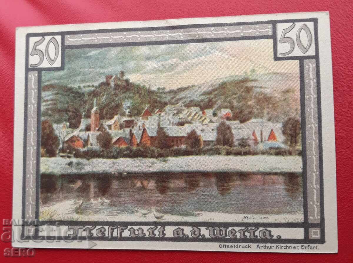 Banknote - Germany - Thuringia - Treffurt - 50 Pfennig 1921