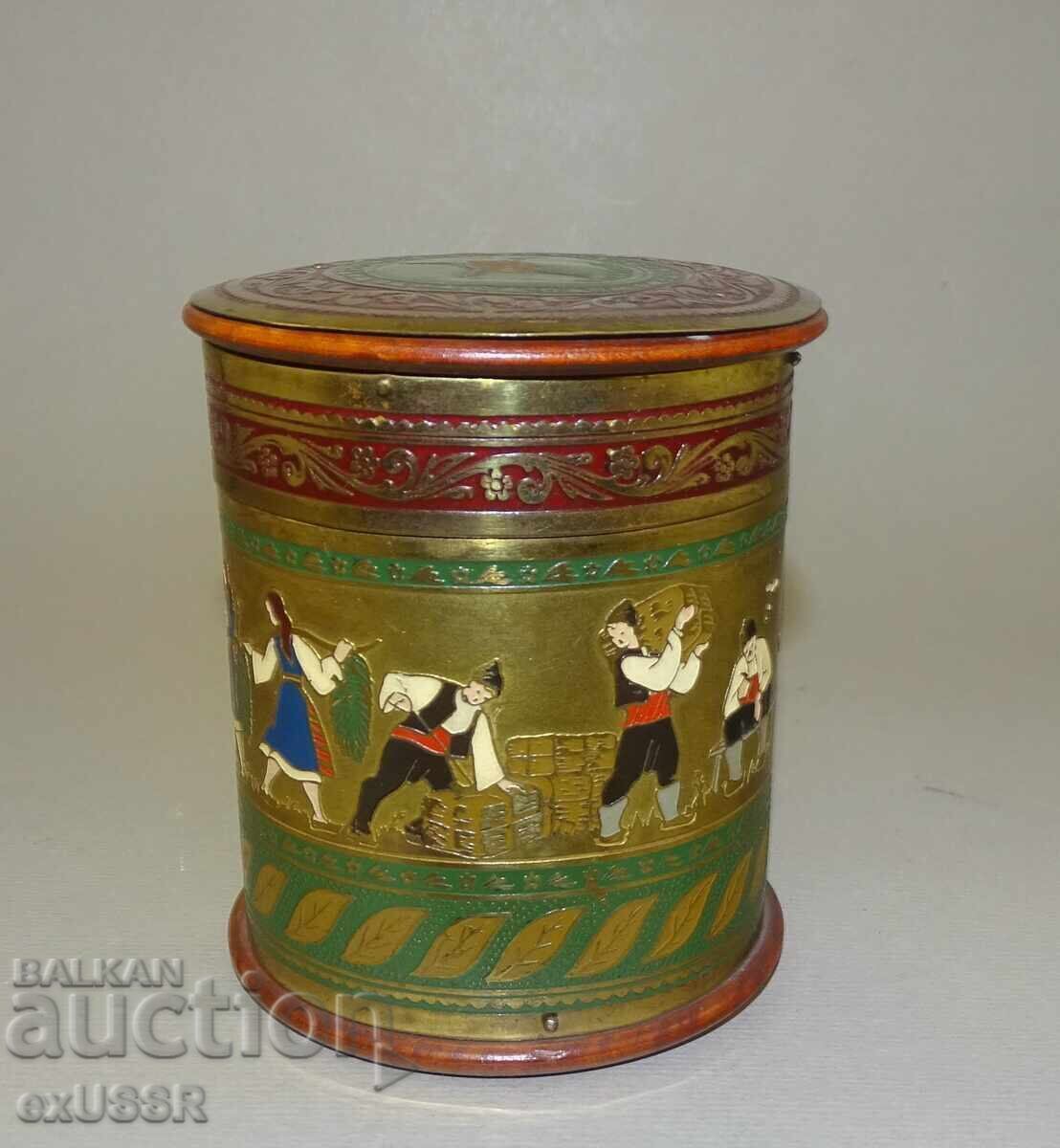 Διαφημιστικό κουτί τσιγάρων Bulgartabac ορείχαλκου δεκαετία 1960 - 6