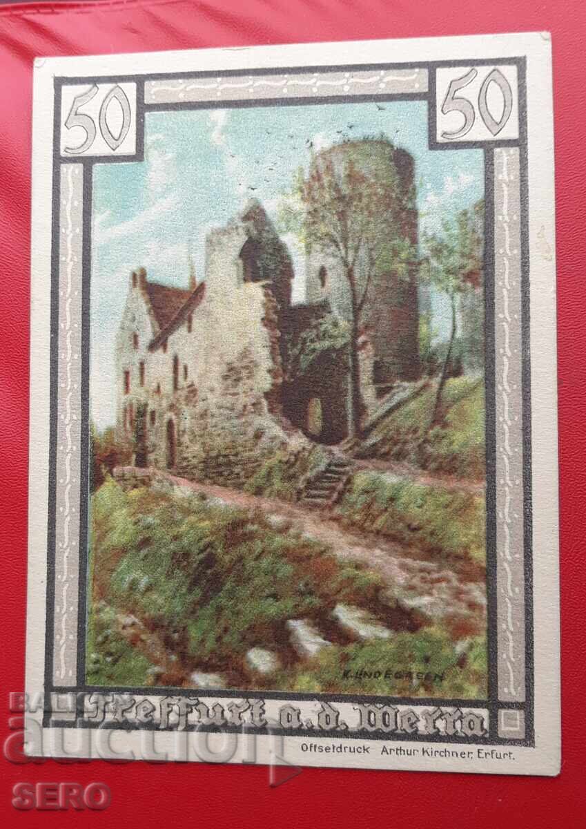 Banknote - Germany - Thuringia - Treffurt - 50 Pfennig 1921 Banknote - Germany - Thuringia - Treffurt - 50 Pfennig 1921