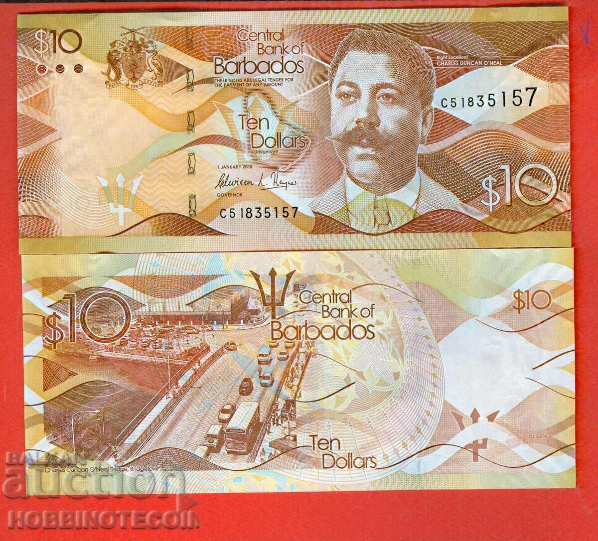 BARBADOS BARBADOS - $10 issue - issue 2018 NEW UNC BARBADOS BARBADOS - $10 issue - issue 2018 NEW UNC
