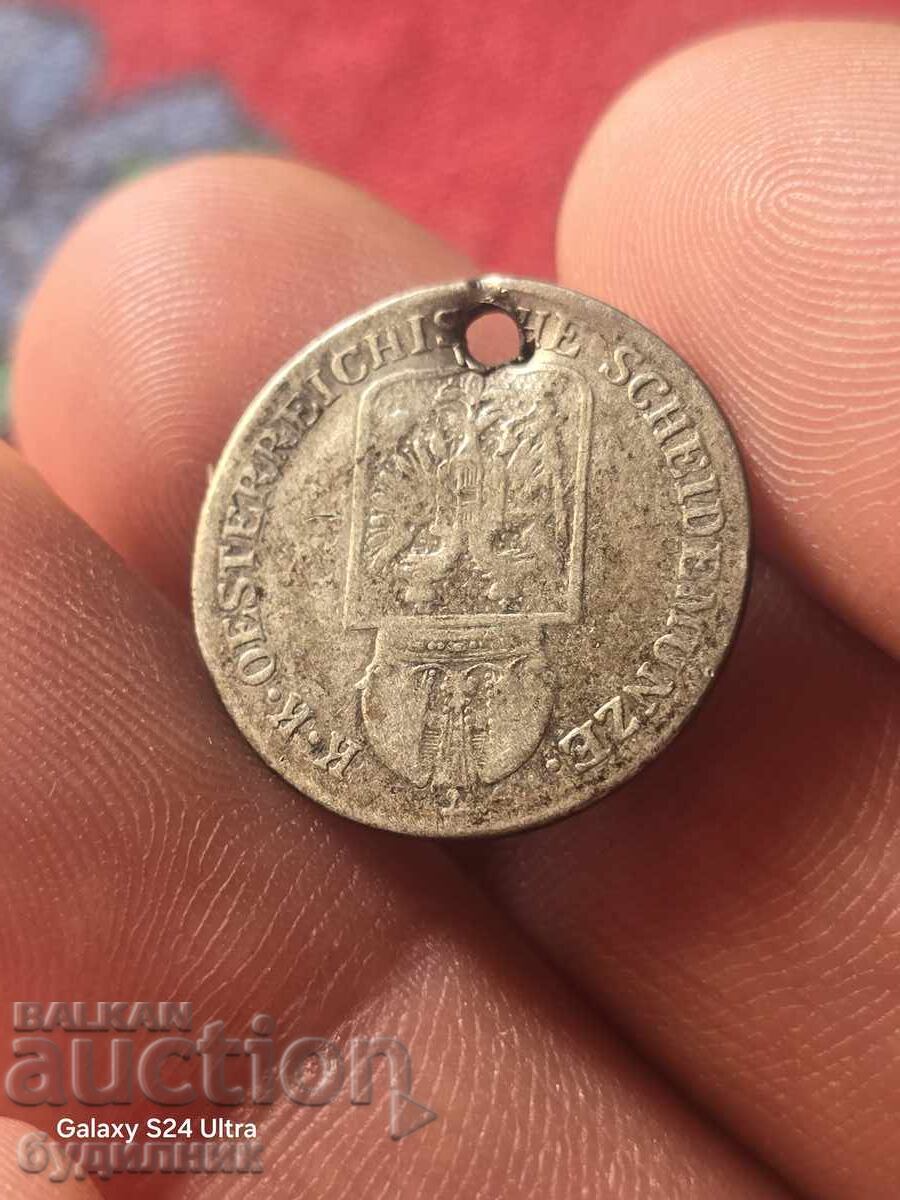 Сребърна Монета 6 KREUZER 1849г. Пускам над 100 Аукциона. Ра с цена 4.99 лв. | € 2.55