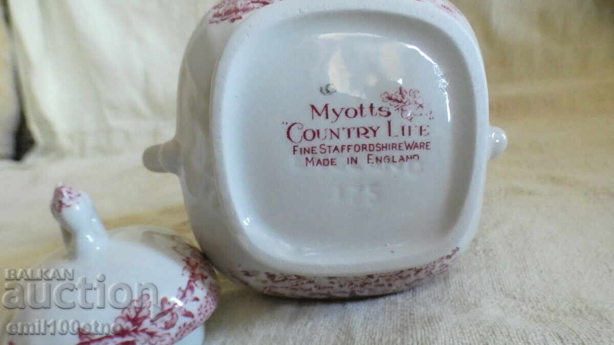 Sugar bowl old porcelain Staffordshire England - 5