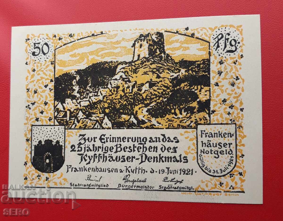 Bancnotă-Germania-Turingia-Frankenhausen-50 pfennig 1921 cu preț 2.00 BGN | € 1.02 Bancnotă-Germania-Turingia-Frankenhausen-50 pfennig 1921 cu preț 2.00 BGN | € 1.02
