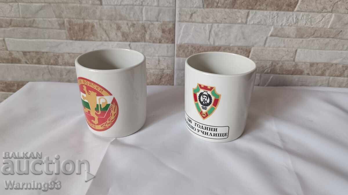 Auction  Porcelain pencil holder - 2 pieces - Military theme - fab. Diamant