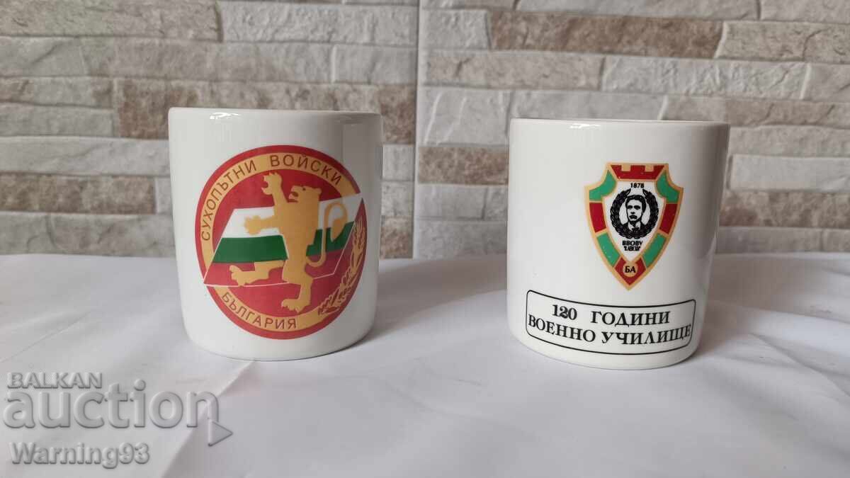 Porcelain pencil holder - 2 pieces - Military theme - fab. Diamant