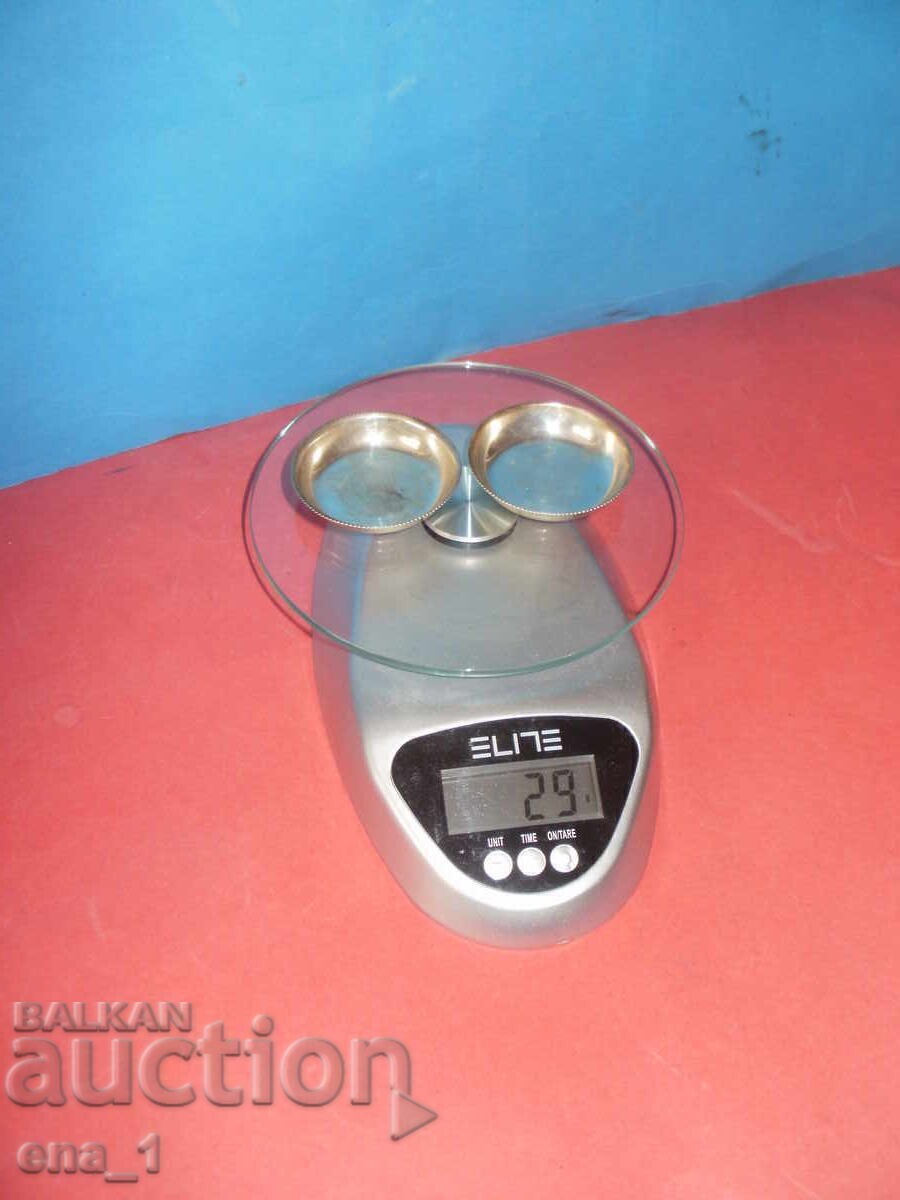 Доставка на Лот от 2 малки сребърни чинийки за хайвер с орнаменти