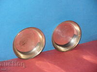 Λοτ από 2 μικρά ασημένια πιατάκια για χαβιάρι με διακοσμητικά