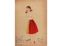 Tablou scenografic, costum de scenă feminin, 1960, balet