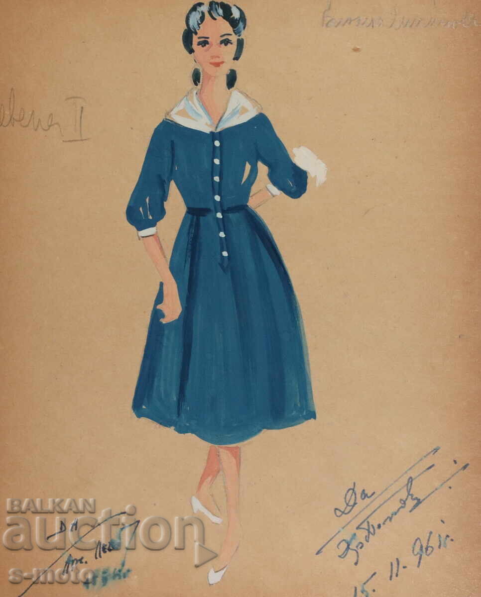 Pictură guașă scenografie, proiect pentru costum - 6 Pictură guașă scenografie, proiect pentru costum - 6