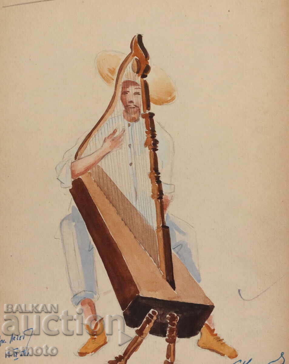 Pictură guașă scenografie, proiect pentru costume 1958 - 5