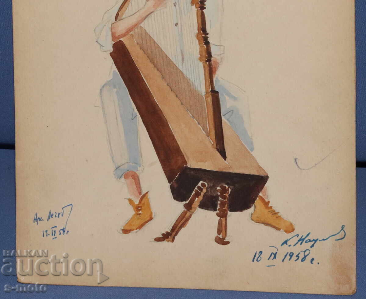 Pictură guașă scenografie, proiect pentru costume 1958 - 6